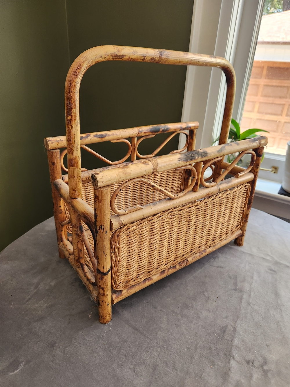 Vintage MCM Magazine Holder - Basket